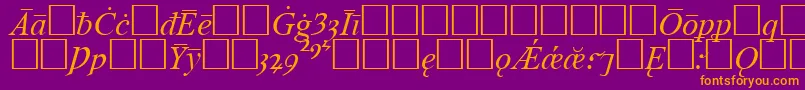 TimesOldEnglishItalic Font – Orange Fonts on Purple Background