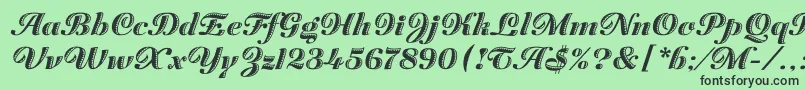 Шрифт ZaragozaLetPlain.1.0 – чёрные шрифты на зелёном фоне