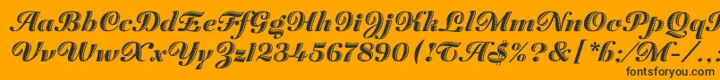 Шрифт ZaragozaLetPlain.1.0 – чёрные шрифты на оранжевом фоне