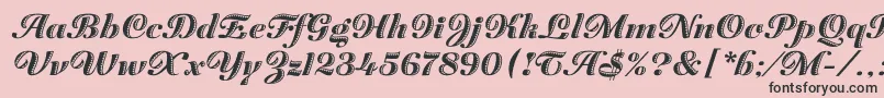 Шрифт ZaragozaLetPlain.1.0 – чёрные шрифты на розовом фоне