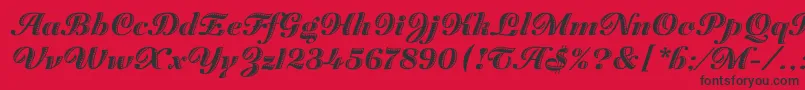 ZaragozaLetPlain.1.0-fontti – mustat fontit punaisella taustalla
