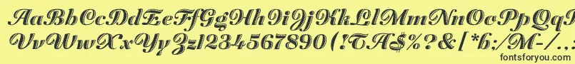 フォントZaragozaLetPlain.1.0 – 黒い文字の黄色い背景