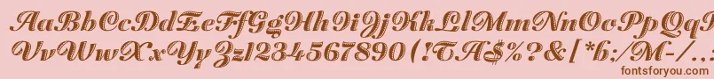 ZaragozaLetPlain.1.0-fontti – ruskeat fontit vaaleanpunaisella taustalla