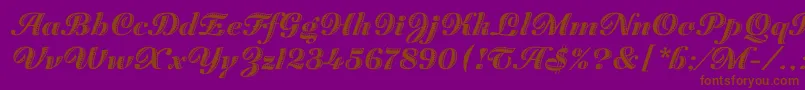 フォントZaragozaLetPlain.1.0 – 紫色の背景に茶色のフォント