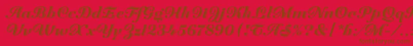 ZaragozaLetPlain.1.0-fontti – ruskeat fontit punaisella taustalla