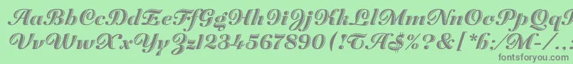 Шрифт ZaragozaLetPlain.1.0 – серые шрифты на зелёном фоне