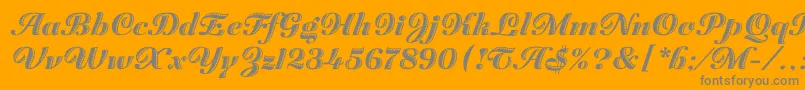 ZaragozaLetPlain.1.0-fontti – harmaat kirjasimet oranssilla taustalla