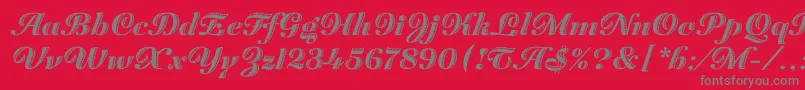 Шрифт ZaragozaLetPlain.1.0 – серые шрифты на красном фоне