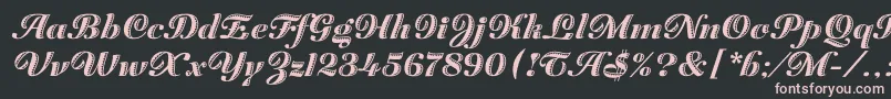 フォントZaragozaLetPlain.1.0 – 黒い背景にピンクのフォント
