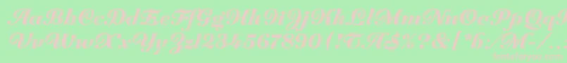 ZaragozaLetPlain.1.0-fontti – vaaleanpunaiset fontit vihreällä taustalla
