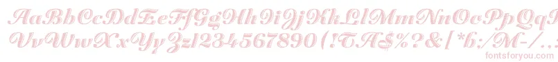 フォントZaragozaLetPlain.1.0 – 白い背景にピンクのフォント