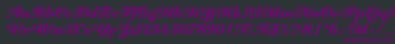 Шрифт ZaragozaLetPlain.1.0 – фиолетовые шрифты на чёрном фоне