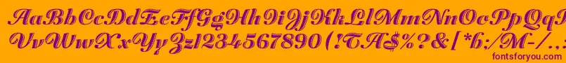 ZaragozaLetPlain.1.0-Schriftart – Violette Schriften auf orangefarbenem Hintergrund
