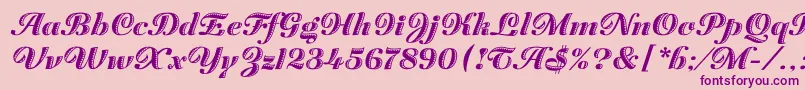 Шрифт ZaragozaLetPlain.1.0 – фиолетовые шрифты на розовом фоне