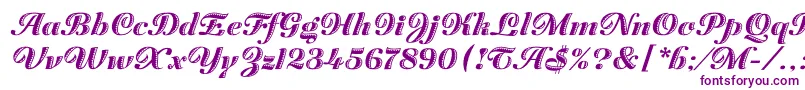 フォントZaragozaLetPlain.1.0 – 白い背景に紫のフォント