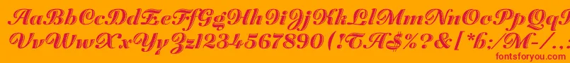 Шрифт ZaragozaLetPlain.1.0 – красные шрифты на оранжевом фоне