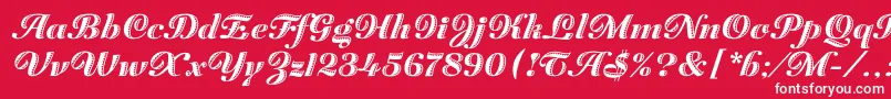 Шрифт ZaragozaLetPlain.1.0 – белые шрифты на красном фоне