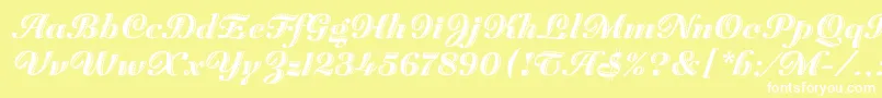 Шрифт ZaragozaLetPlain.1.0 – белые шрифты на жёлтом фоне