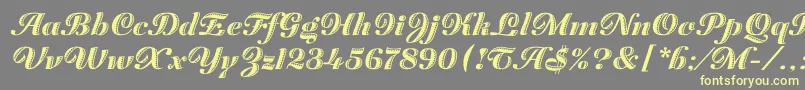 ZaragozaLetPlain.1.0-fontti – keltaiset fontit harmaalla taustalla