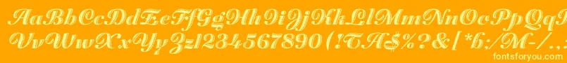 ZaragozaLetPlain.1.0-Schriftart – Gelbe Schriften auf orangefarbenem Hintergrund