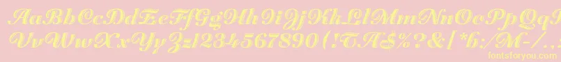 Шрифт ZaragozaLetPlain.1.0 – жёлтые шрифты на розовом фоне