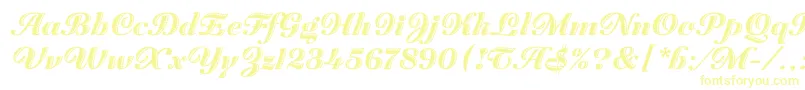 ZaragozaLetPlain.1.0-fontti – keltaiset fontit valkoisella taustalla