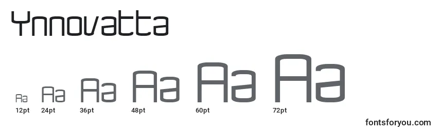 Размеры шрифта Ynnovatta