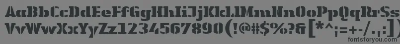 フォントLinotypeAuthenticStencilBlack – 黒い文字の灰色の背景