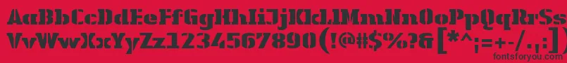 LinotypeAuthenticStencilBlack-fontti – mustat fontit punaisella taustalla