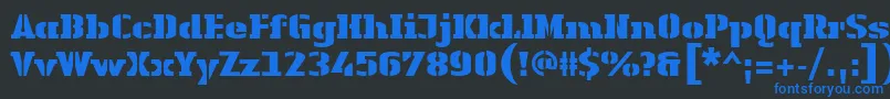 LinotypeAuthenticStencilBlack Font – Blue Fonts on Black Background