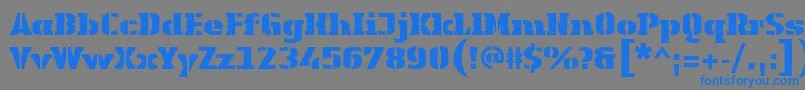 LinotypeAuthenticStencilBlack-Schriftart – Blaue Schriften auf grauem Hintergrund