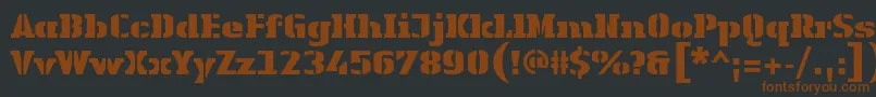 LinotypeAuthenticStencilBlack Font – Brown Fonts on Black Background