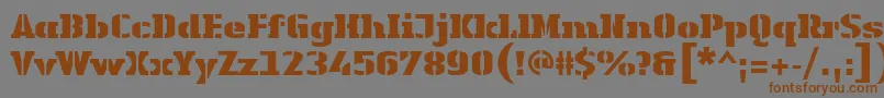 LinotypeAuthenticStencilBlack Font – Brown Fonts on Gray Background