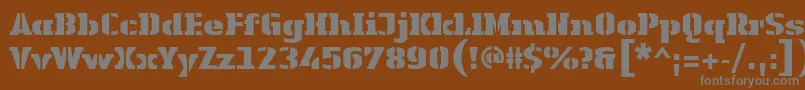 LinotypeAuthenticStencilBlack Font – Gray Fonts on Brown Background