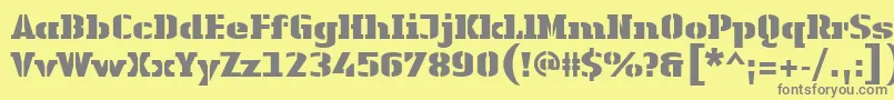Police LinotypeAuthenticStencilBlack – polices grises sur fond jaune