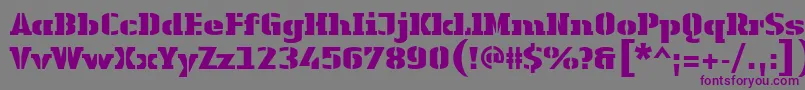 Czcionka LinotypeAuthenticStencilBlack – fioletowe czcionki na szarym tle