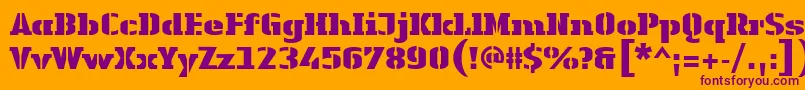fuente LinotypeAuthenticStencilBlack – Fuentes Moradas Sobre Fondo Naranja