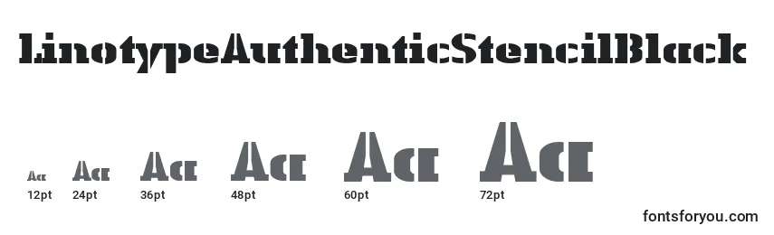 Размеры шрифта LinotypeAuthenticStencilBlack