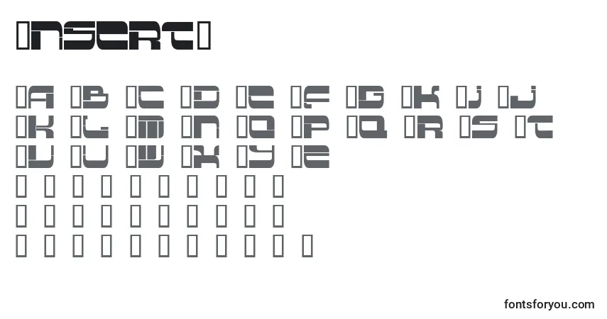 Schriftart Insert2 – Alphabet, Zahlen, spezielle Symbole