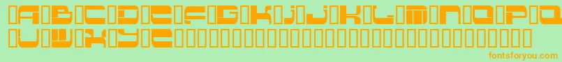 フォントInsert2 – オレンジの文字が緑の背景にあります。