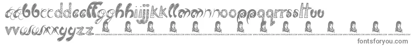 TwistedBrother-fontti – harmaat kirjasimet valkoisella taustalla