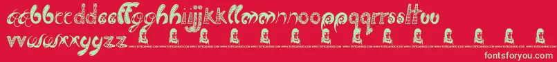 フォントTwistedBrother – 赤い背景に緑の文字