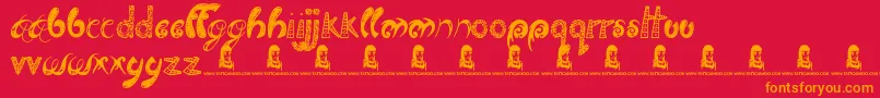 fuente TwistedBrother – Fuentes Naranjas Sobre Fondo Rojo