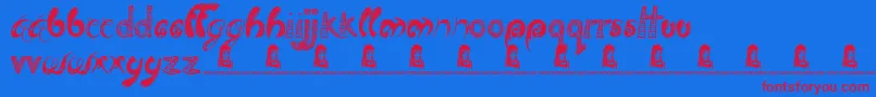 TwistedBrother Font – Red Fonts on Blue Background