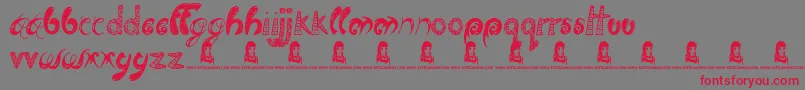 TwistedBrother-Schriftart – Rote Schriften auf grauem Hintergrund