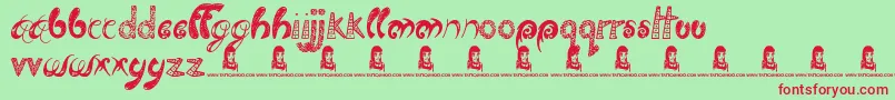 TwistedBrother Font – Red Fonts on Green Background