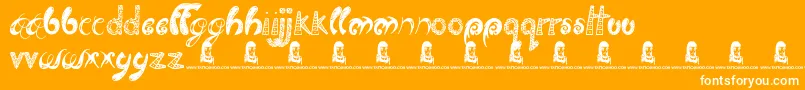 Fonte TwistedBrother – fontes brancas em um fundo laranja