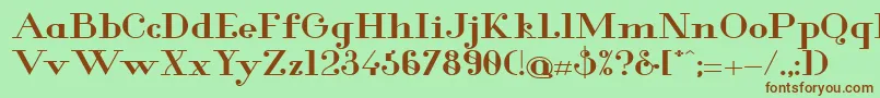 Glamor Boldextended Font – Brown Fonts on Green Background