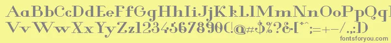 Glamor Boldextended Font – Gray Fonts on Yellow Background