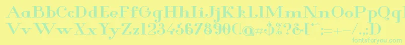 フォントGlamor Boldextended – 黄色い背景に緑の文字